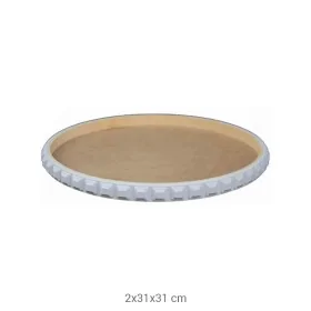 EG55 Yuvarlak Çıtalı Tepsi (Büyük) Ahşap Boyanabilir Obje